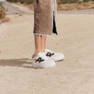 NEW ASH Leather Starmoon Sneakers White/Black for women 72513m7